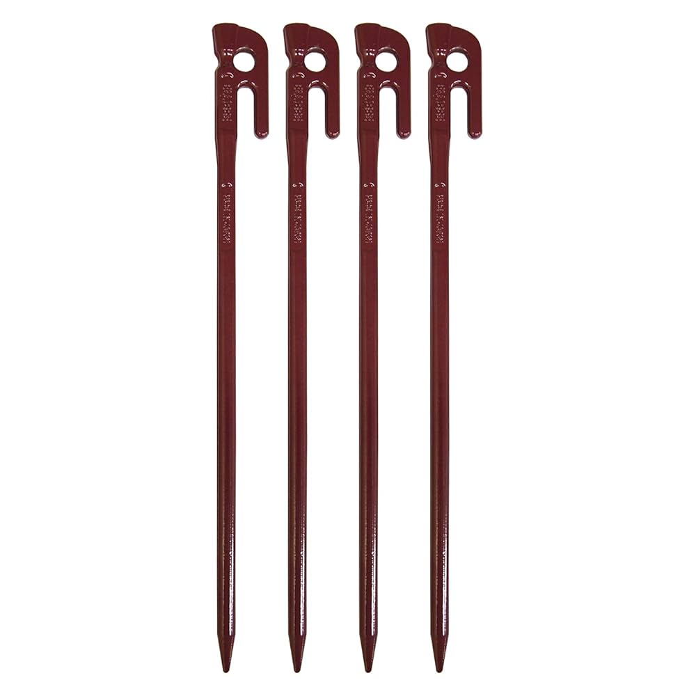 エリッゼステーク　38cm✕4本、28cm✕9本　赤レッド 頑張って送料無料！】 鍛造ペグ エリッゼステーク38cm 4本セット